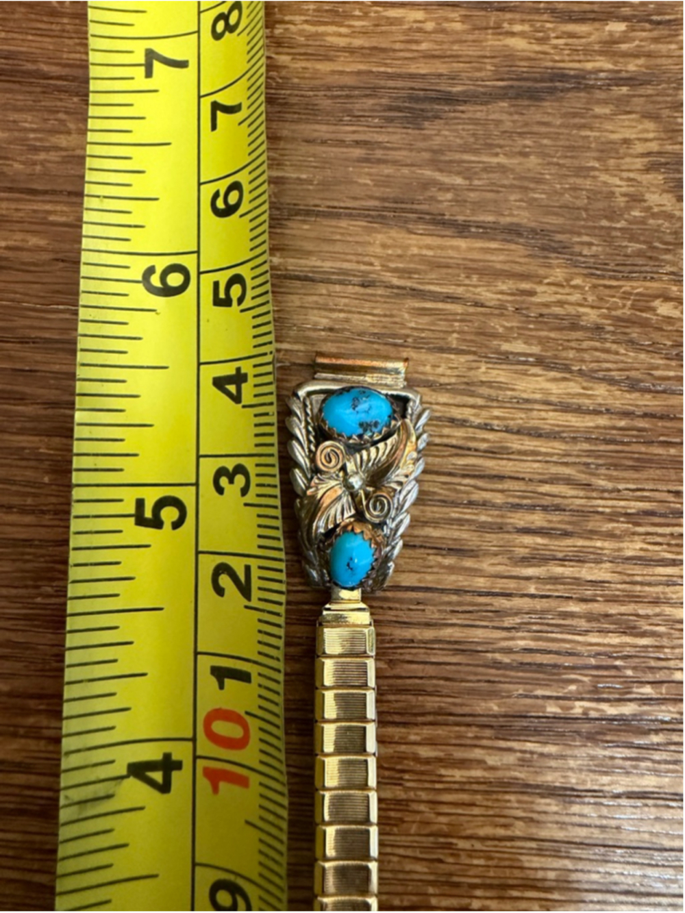 Vintage Sterling Silver Turquoise Watch Tips Stretch Band Southwestern Native - Picture 4 of 9